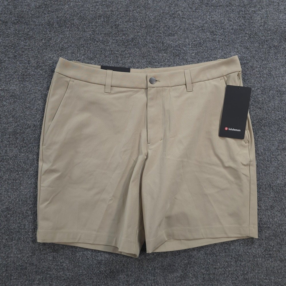 Lululemon Shorts Mens 36 Beige ABC Classic-Fit Warpstreme 7" Golf Chino NEW